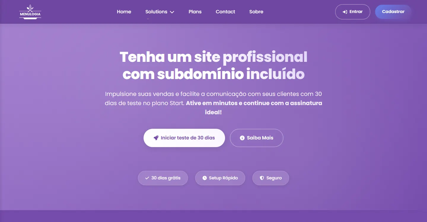 Tela do Menulogia