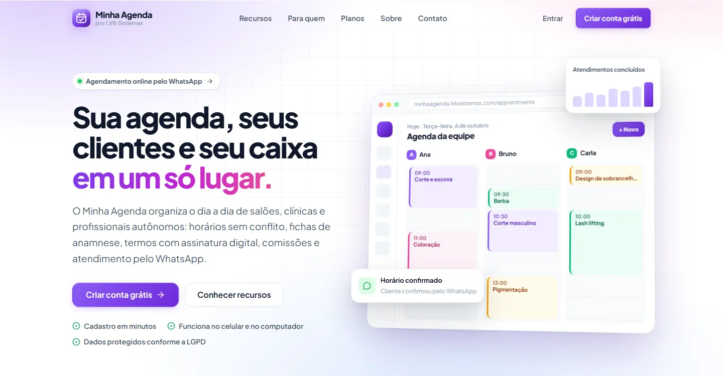 Tela do Minha Agenda